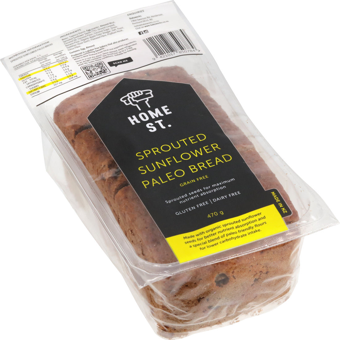 Home St. Sprouted Sunflower Paleo Bread 470g